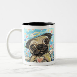 Pug Engel Liefde Tweekleurige Koffiemok