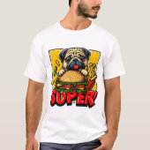 PUG ETEN BURGER EN FRIET 5 T-SHIRT (Voorkant)