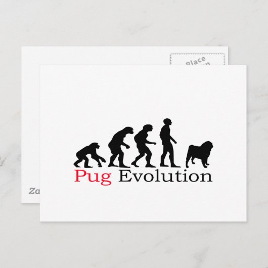 Pug Evolution Briefkaart (Voorkant / Achterkant)