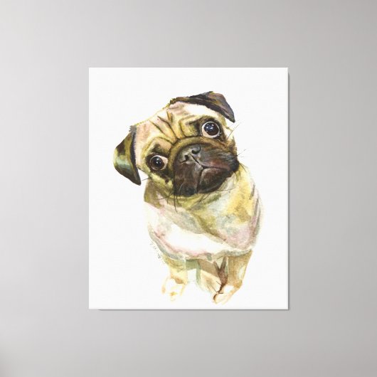 Pug Face Art Print | Cute Pug Dog (Voorkant)