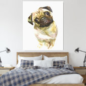 Pug Face Art Print | Cute Pug Dog (Insitu (Slaapkamer))