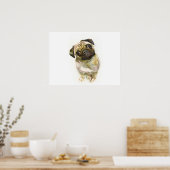Pug Face Art Print | Cute Pug Dog (Keuken)