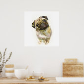 Pug Face Art Print | Cute Pug Dog (Keuken)