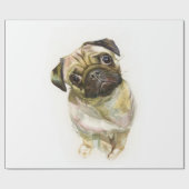 Pug Face Art Print | Cute Pug Dog Cadeaupapier (Vlak)