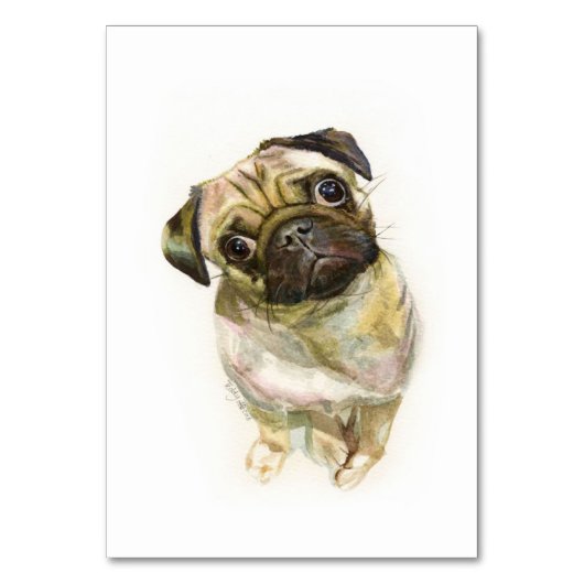 Pug Face Art Print | Cute Pug Dog Kaart (Voorkant)