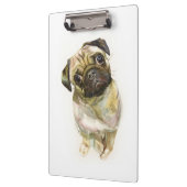 Pug Face Art Print | Cute Pug Dog Klembord (Links)