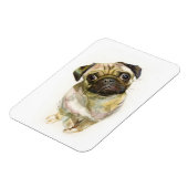 Pug Face Art Print | Cute Pug Dog Magneet (Linkerzijde)