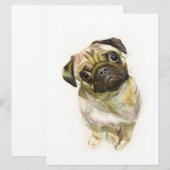Pug Face Art Print | Cute Pug Dog Menu (Voorkant / Achterkant)