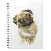 Pug Face Art Print | Cute Pug Dog Notitieboek (Voorkant)