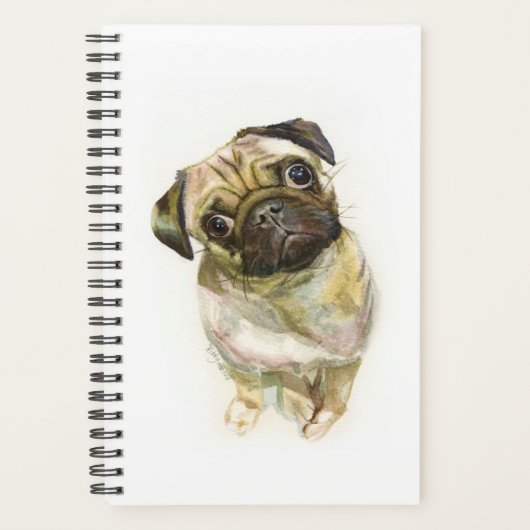 Pug Face Art Print | Cute Pug Dog Planner (Voorkant)