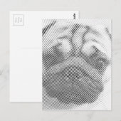 Pug Face Briefkaart (Voorkant / Achterkant)