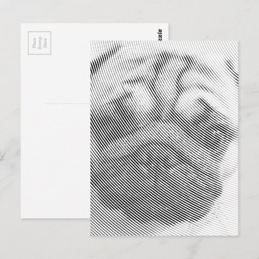 Pug Face Briefkaart (Voorkant / Achterkant)