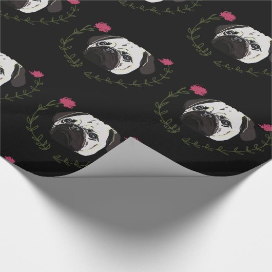 Pug Face, Dog Art Cadeaupapier (Hoek)