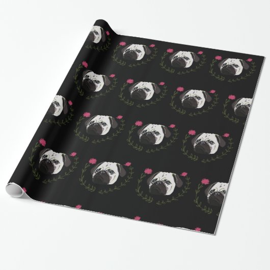 Pug Face, Dog Art Cadeaupapier (Uitgerold)
