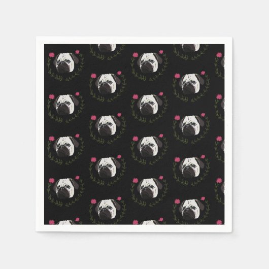 Pug Face, Dog Art Servet (Voorkant)