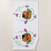 Pug Face, Dog Art Strandlaken (Voorkant)