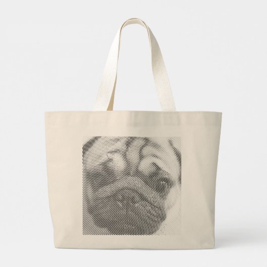 Pug Face Grote Tote Bag (Achterkant)