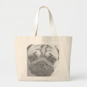 Pug Face Grote Tote Bag