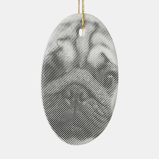 Pug Face Keramisch Ornament (Rechts)