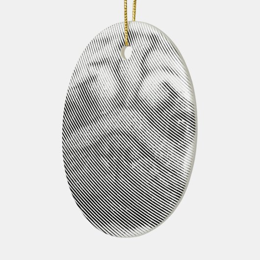 Pug Face Keramisch Ornament (Links)