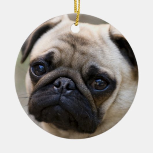 Pug Face Keramisch Ornament (Voorkant)