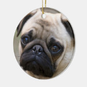 Pug Face Keramisch Ornament (Links)