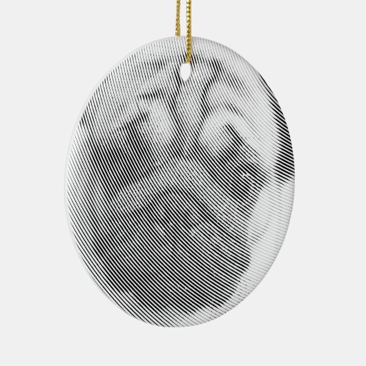 Pug Face Keramisch Ornament (Rechts)