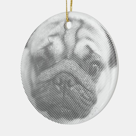 Pug Face Keramisch Ornament (Links)