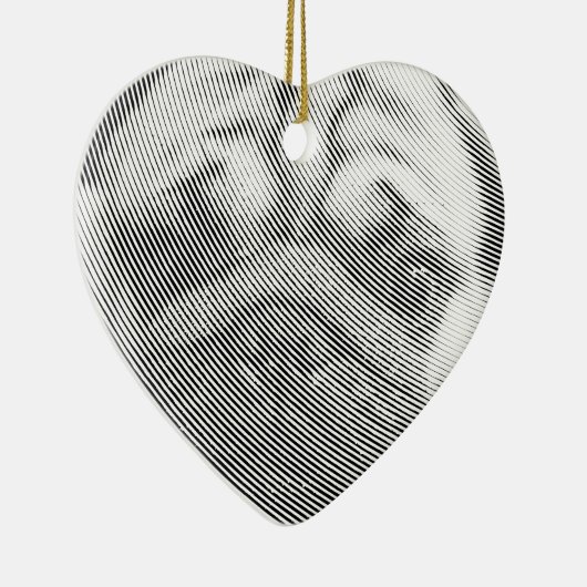 Pug Face Keramisch Ornament (Rechts)