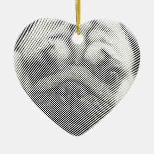 Pug Face Keramisch Ornament