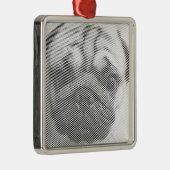 Pug Face Metalen Ornament (Rechts)