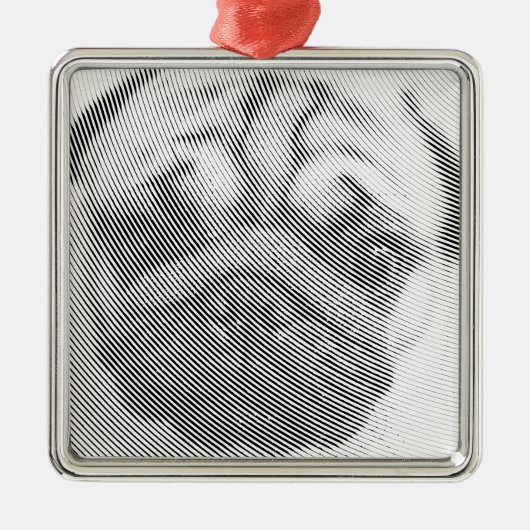 Pug Face Metalen Ornament (Voorkant)