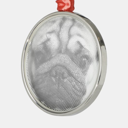 Pug Face Metalen Ornament (Links)