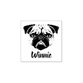 Pug Face Print Wood Art Rubber Stempel (Afrduk)