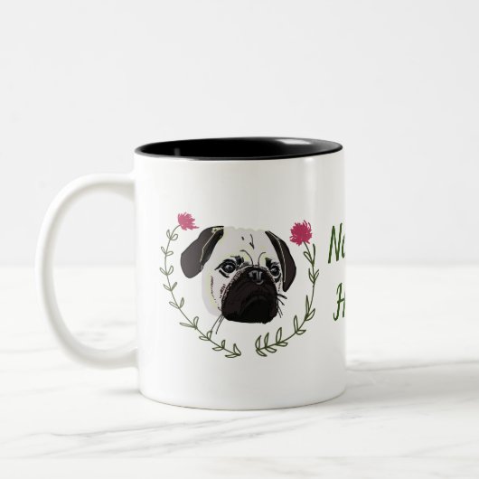 Pug Face, Schattigee Franse Bulldog Tweekleurige Koffiemok (Links)