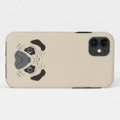 Pug Face Silhouette Case-Mate iPhone Case (Achterkant (horizontaal))