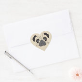 Pug Face Silhouette Hart Sticker (Envelop)