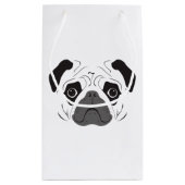 Pug Face Silhouette Klein Cadeauzakje (Achterkant)
