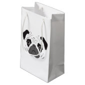 Pug Face Silhouette Klein Cadeauzakje (Achterkant Gekanteld)