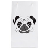 Pug Face Silhouette Klein Cadeauzakje (Voorkant)