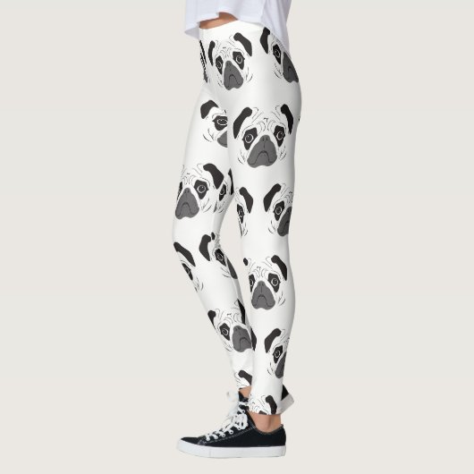 Pug Face Silhouette Leggings (Links)