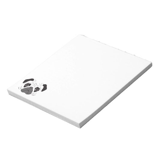 Pug Face Silhouette Notitieblok (Linkerzijde)