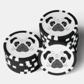 Pug Face Silhouette Poker Chips (Opstapeling)
