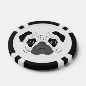 Pug Face Silhouette Poker Chips (Enkel)