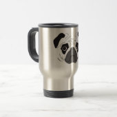 Pug Face Silhouette Reisbeker (Voorkant links)