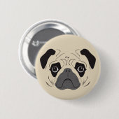 Pug Face Silhouette Ronde Button 5,7 Cm (Voorkant /achterkant)