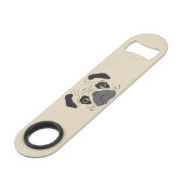 Pug Face Silhouette Speed Flessenopener (Voorkant Gekanteld)