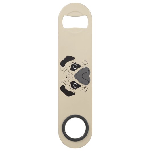 Pug Face Silhouette Speed Flessenopener (Voorkant)