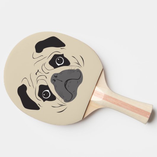 Pug Face Silhouette Tafeltennisbatje (Zijkant)