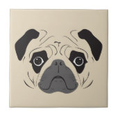 Pug Face Silhouette Tegeltje (Voorkant)